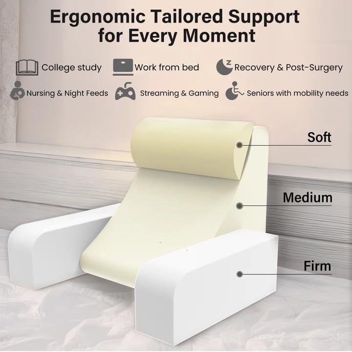 Back Pillow for Bed Sitting up, 19" Reading Pillow for Sitting in Bed Adult, Back Support Pillow with Arms for Watching TV/Reading/Gaming/Resting, Medium(Black) - Image 14