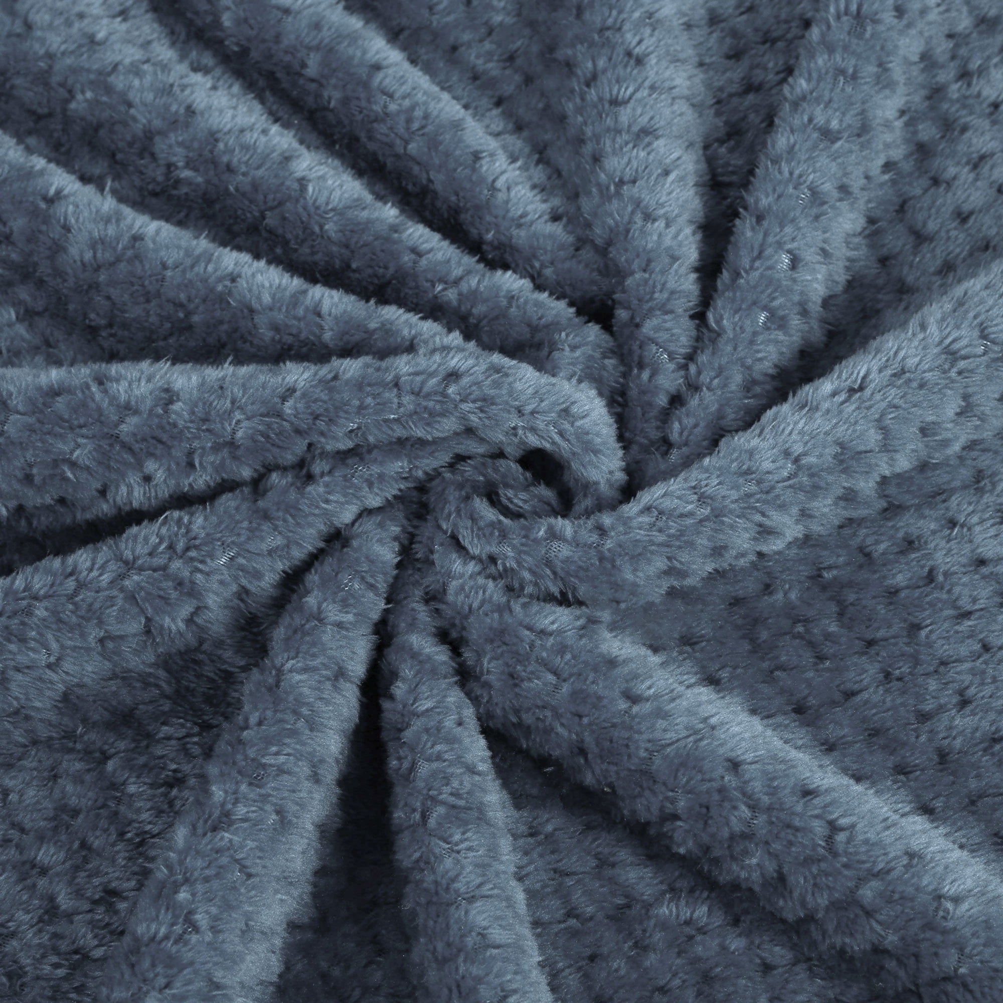 Unique Bargains Soft Flannel Fleece Velvet Blanket Navy Blue 70" x 78" - Image 3