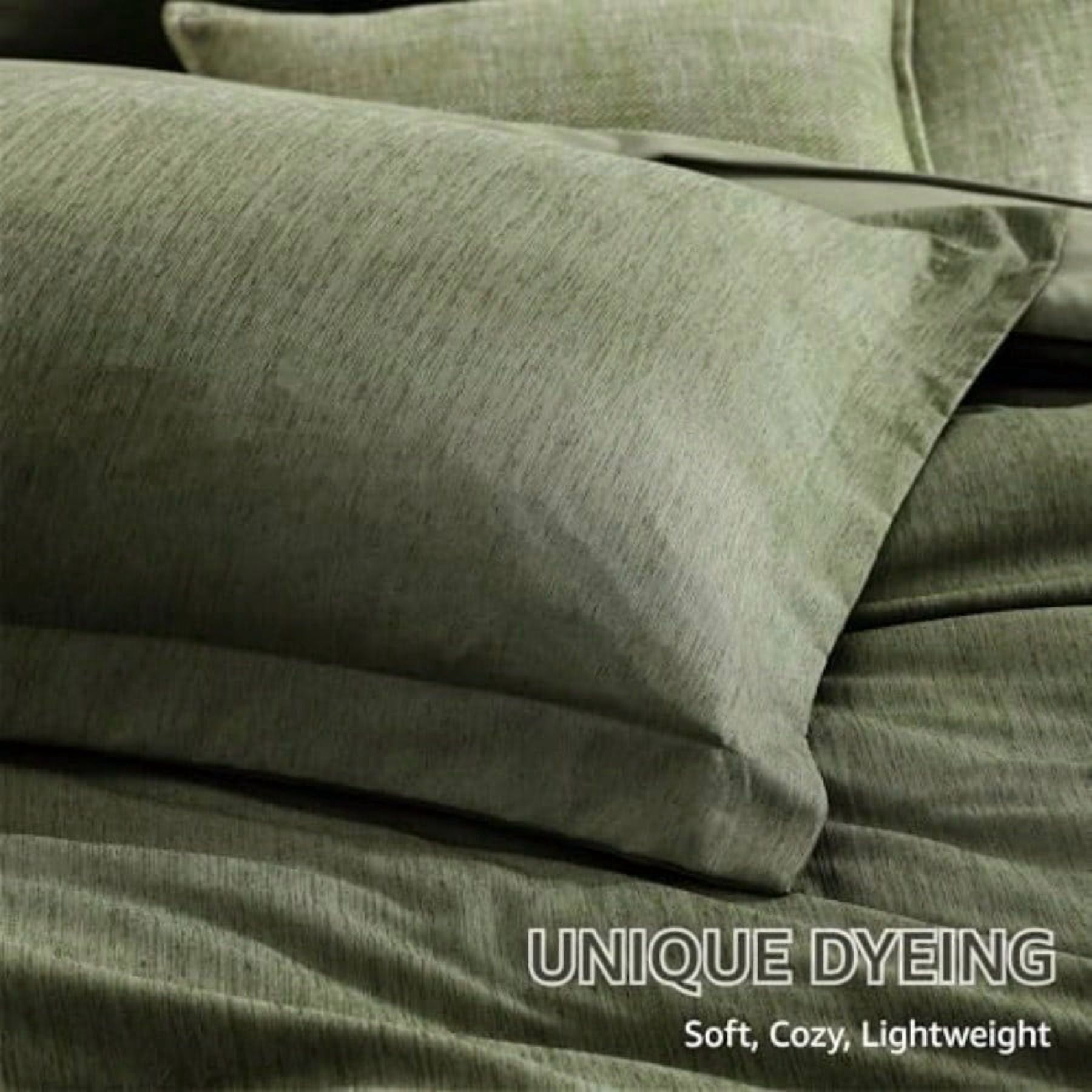 Queen Comforter Set - 7 Pieces Cationic Dyeing Olive Green Bed in a Bag Queen Bedding Sets with Comforter, Sheets, Pillowcases & Shams, Reversible Bedding Comforters Sets - Image 7