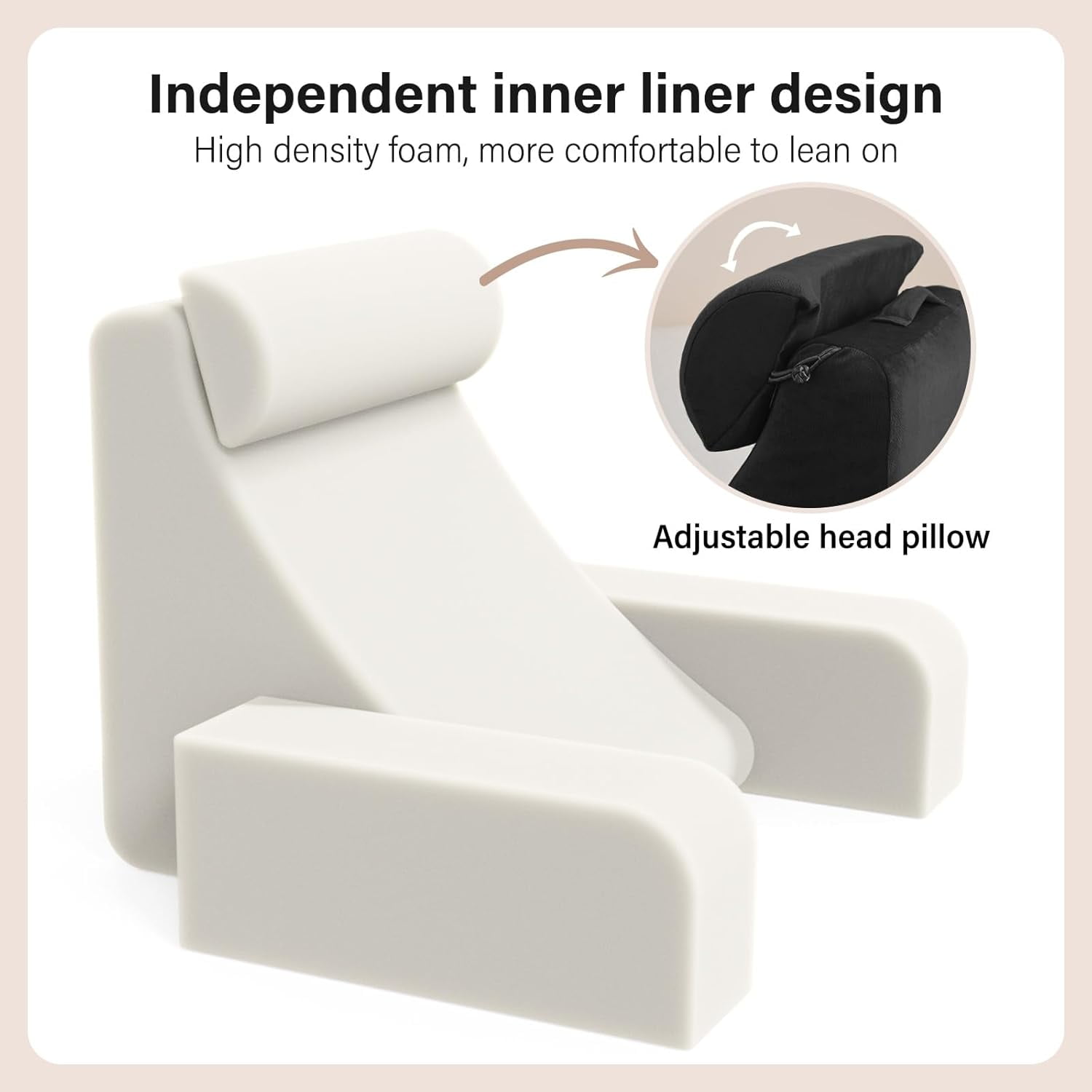 Back Pillow for Bed Sitting up, 19" Reading Pillow for Sitting in Bed Adult, Back Support Pillow with Arms for Watching TV/Reading/Gaming/Resting, Medium(Black) - Image 8