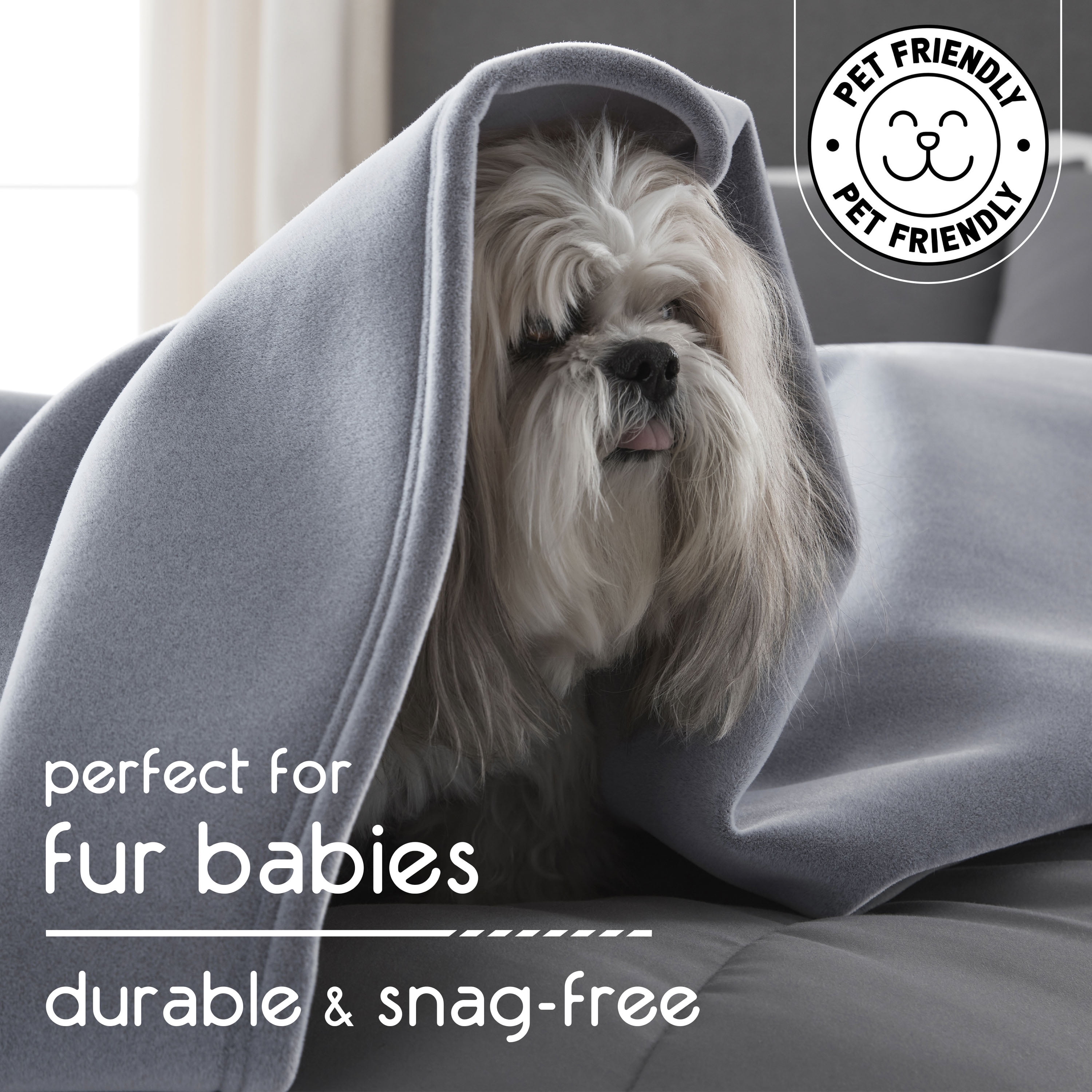 Soft All-Season Fleece Throw Blanket – Cozy Layering Bed Blanket – Full/Queen Size – Grey - Image 5