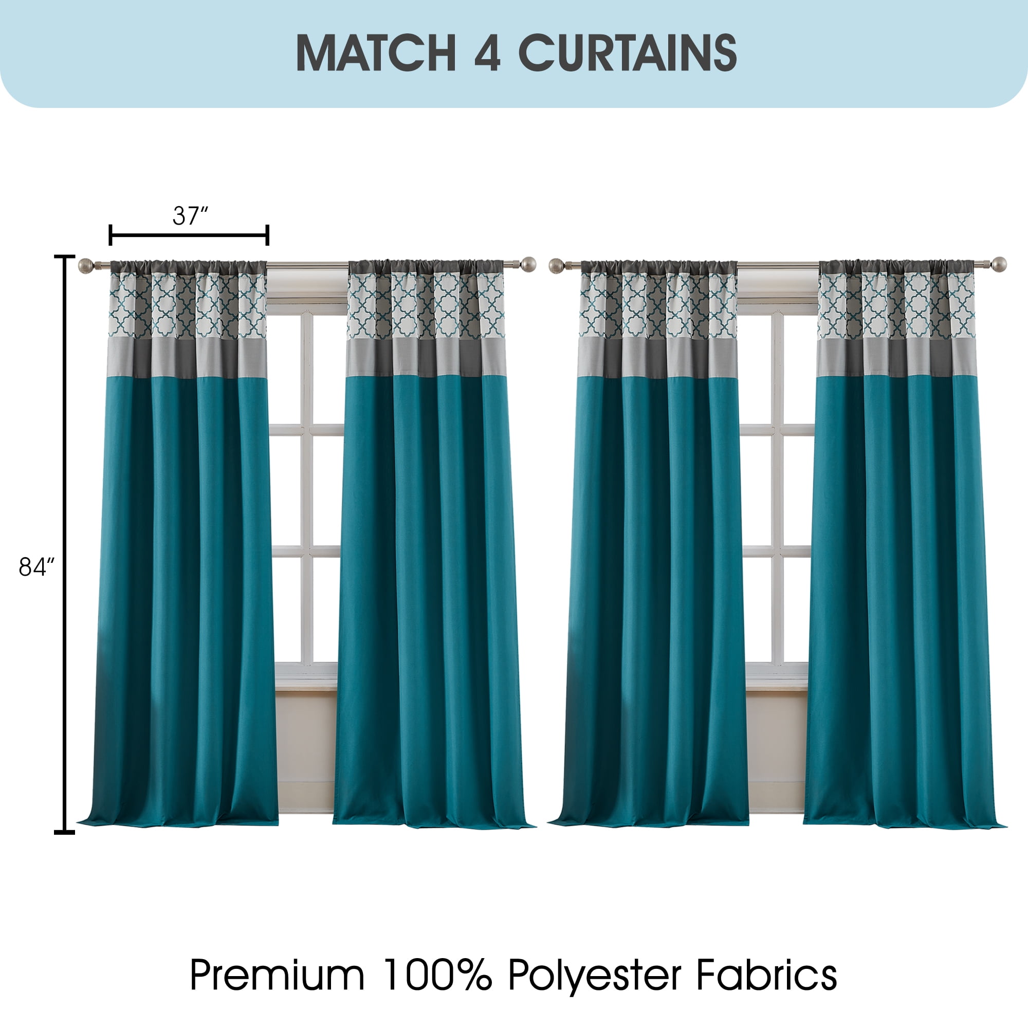 LANCO MODERN LIFESTYLE Queen Comforter Set, Grey Bedding Set, Jacquard Woven with Geometry, 16 Pieces Room in a Bag, Sheets, Bedskirt, Pillow Shams and Cases, Decor Pillows and Curtains - Image 3
