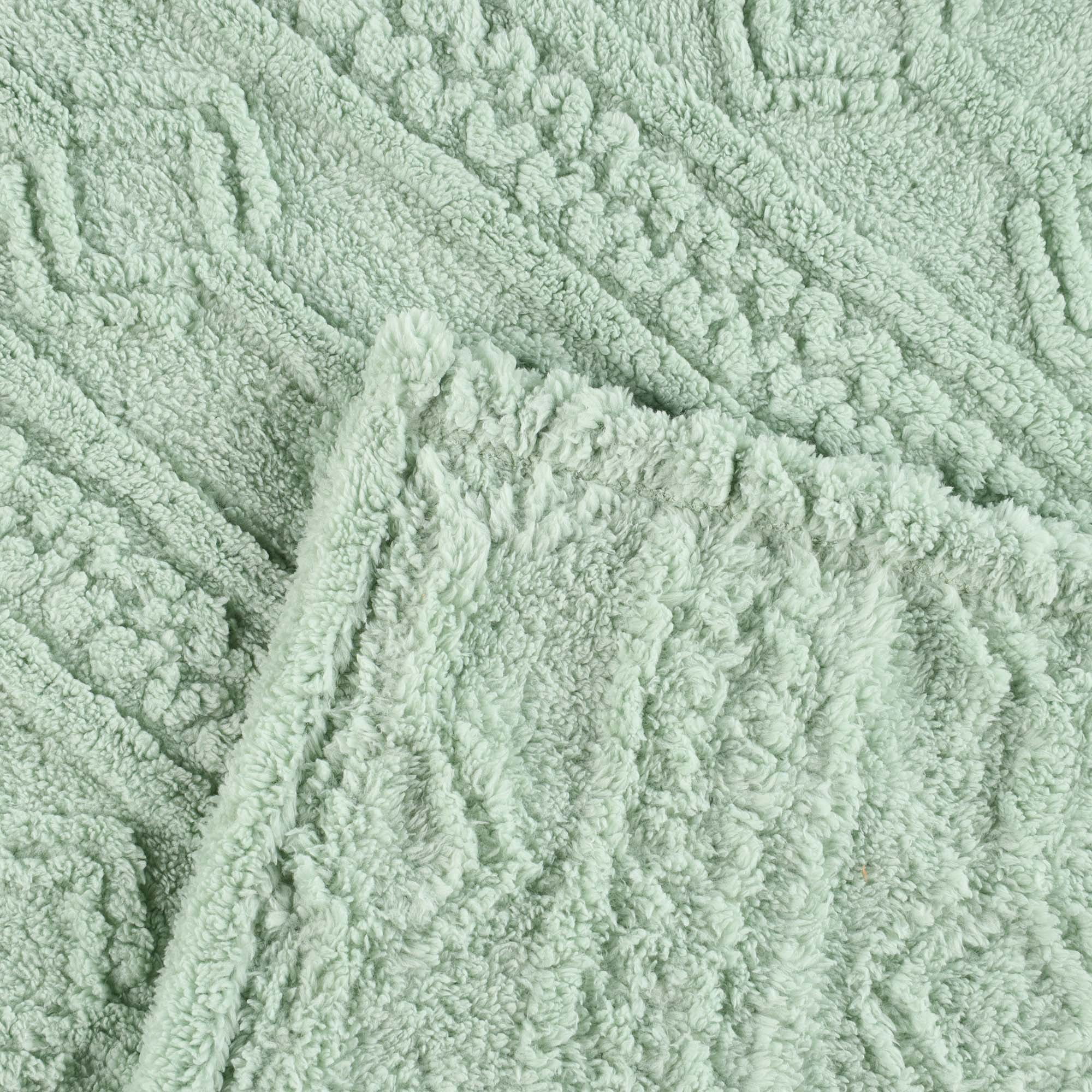 Superior Arctic Fleece Boho Knit Jacquard Blanket, Full/Queen, Sea Foam - Image 3