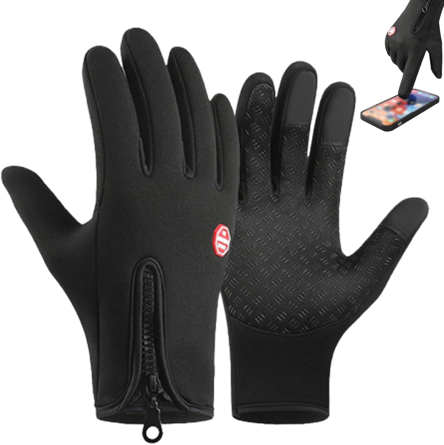 Waterproof & Windproof Winter Gloves | Touchscreen Ski & Cycling Gloves for Men & Women, Warm Cold Weather Climbing Gloves