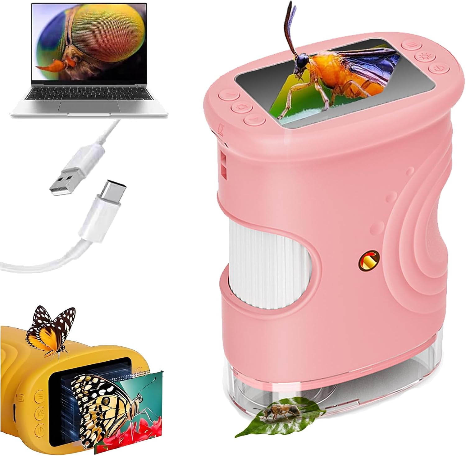 Wonder Quest 4K Microscope | Handheld Portable Digital Microscope with 4K Display, 1000x Magnification for Birthday Gift