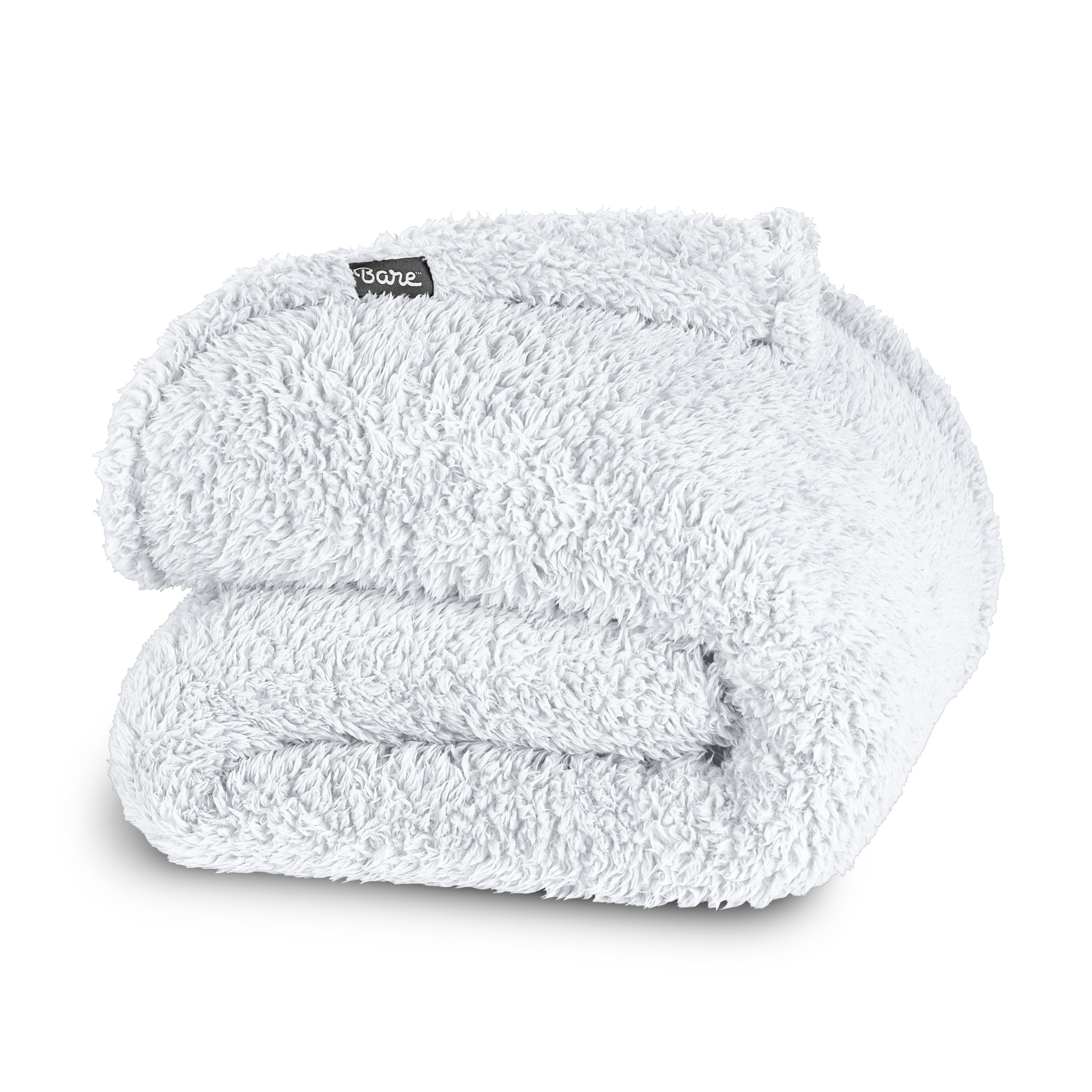 Bare Home Faux Shearling Blanket - Dual Layer - Fluffy & Soft - Lightweight - Full/Queen, White