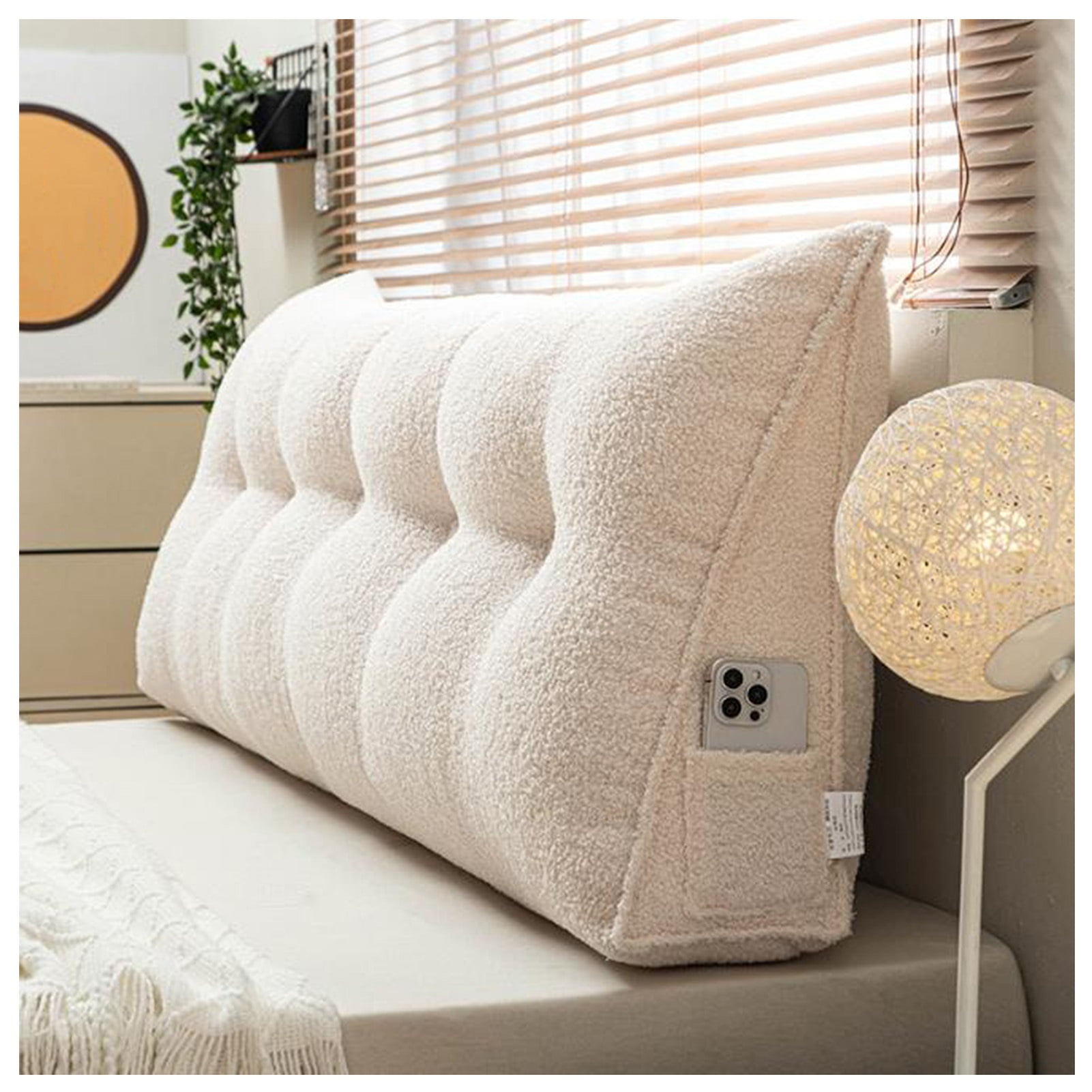 Bed Cushion Backrest, Triangular Headboard Backrest for Daybed, Triangular Cushion, Three-Dimensional Reading Cushion,Comfortable Lumbar Bed Pillow