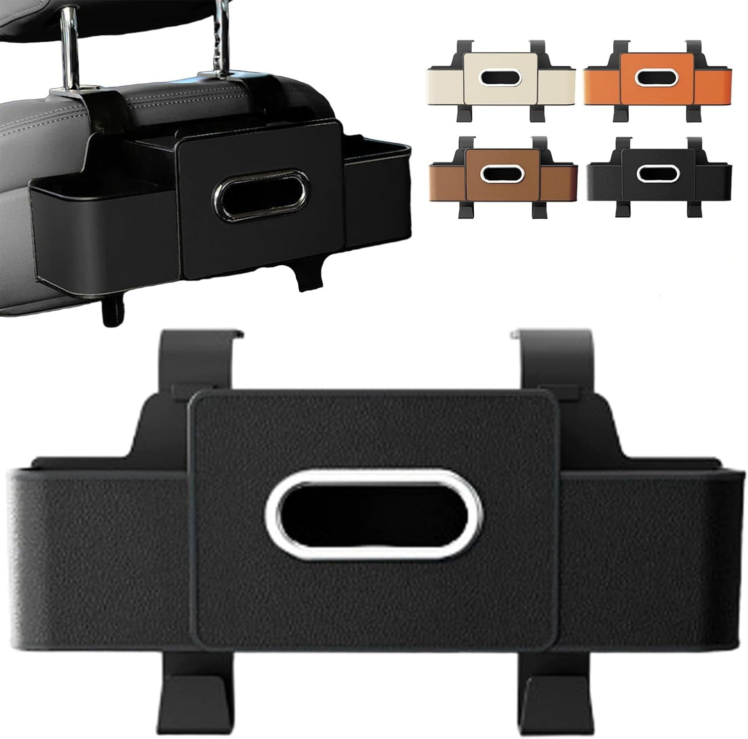 Car Organizers and Storage Box | Multifunctional Car Seat Back Storage Box with Cup Holder, Tissue Box & Storage Pockets, Universal Rear Seat Organizer