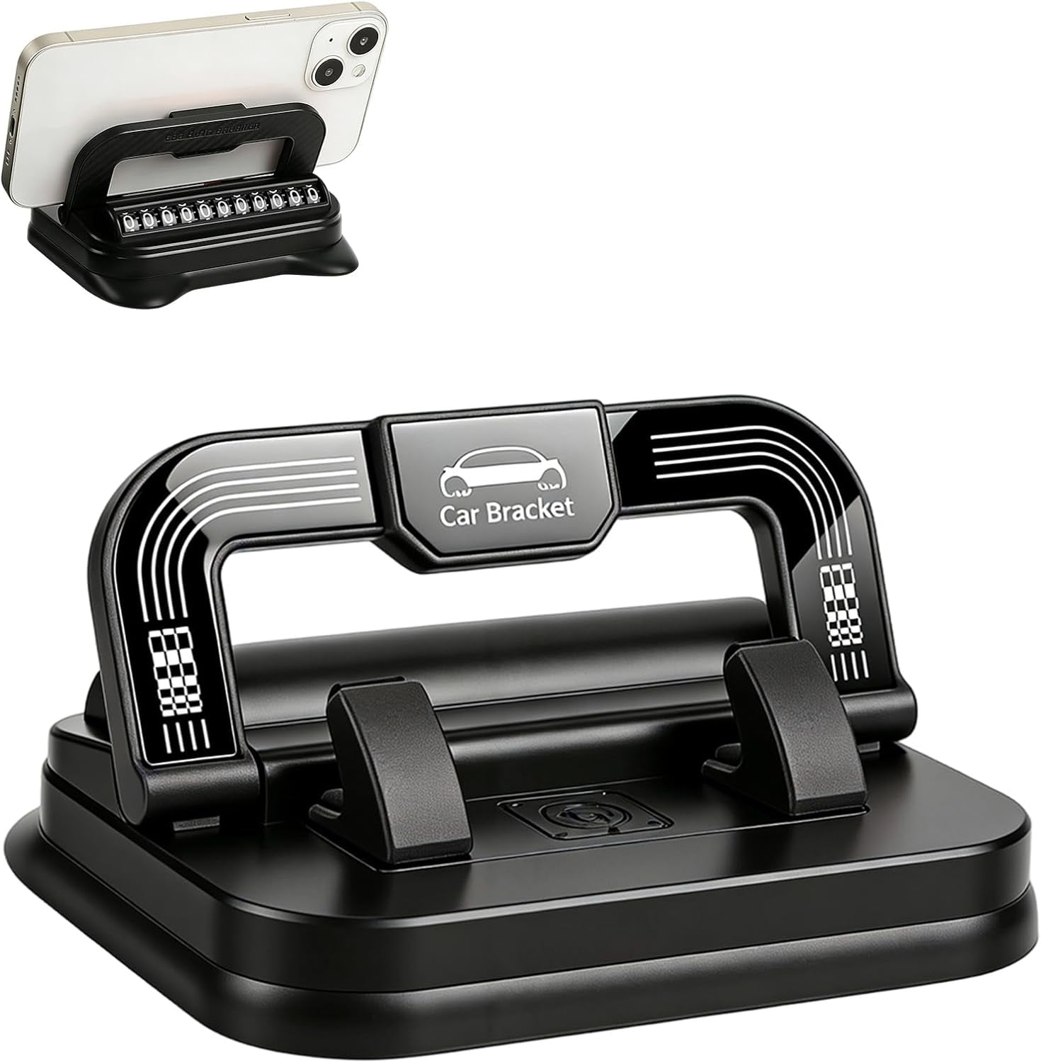 Car Phone Holder with 360 Degree Rotation | Ultra-Strong Suction Cup Dashboard Mount for Navigation, Horizontal & Vertical Screen Adjustment