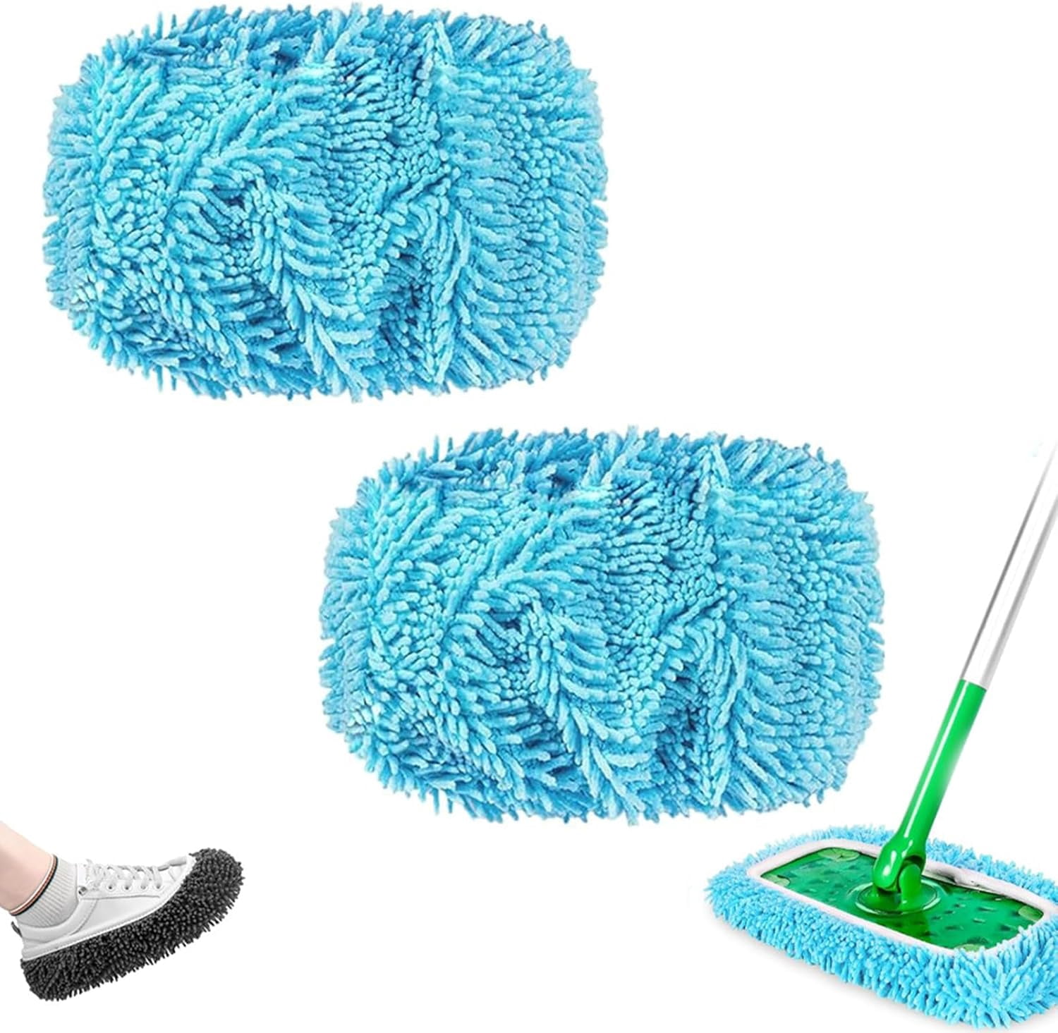Chenille Mop Refill Pads for Home Use, Super Absorbent Reusable Dusting Mop Heads, Anti-Scratch Floor Cleaner for Pet Hair, Dust