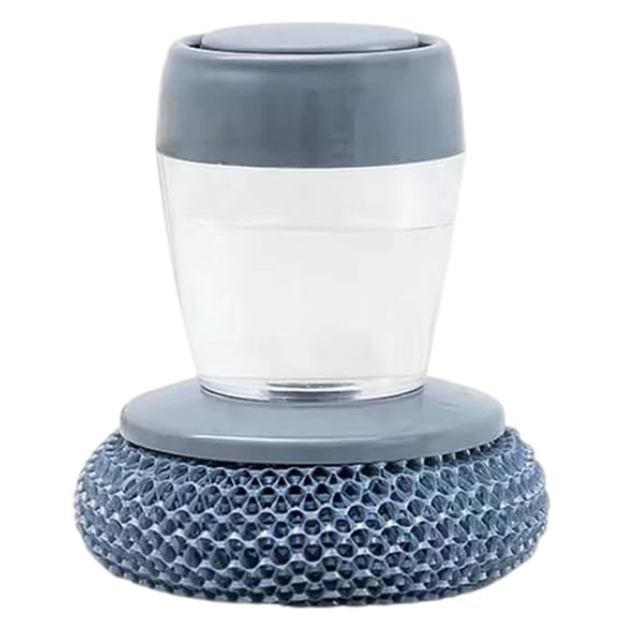 Comfort Grip Soap Dispensing Kitchen Scrub, Leak-Proof Palm Dish Brush, Durable Bristles Scrubber for Cleaning Dishes, Pots, Pans, Sinks