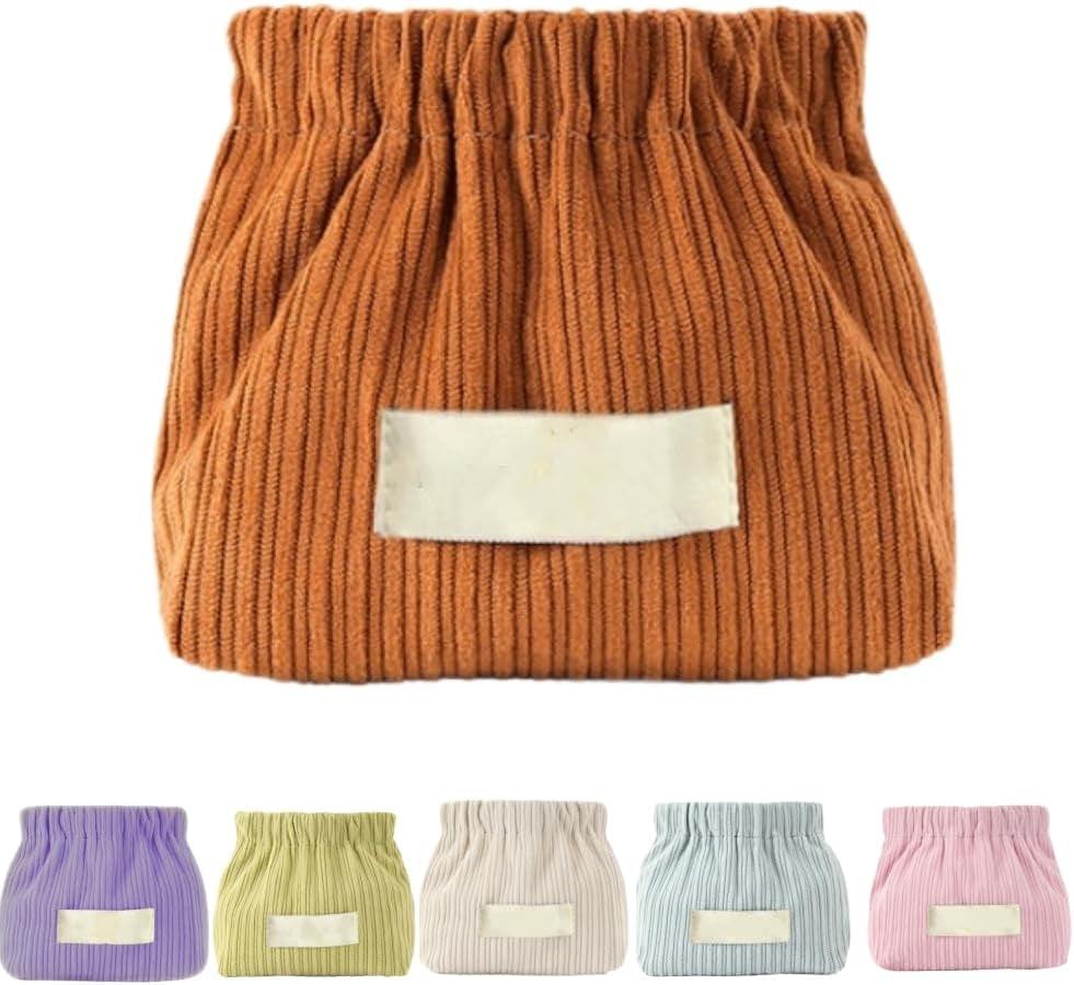 Corduroy Elastic Hair Tie Organizer | Multicolor Travel Makeup Pouch & Storage Bag, Portable Cosmetic Accessories Case for Daily Life