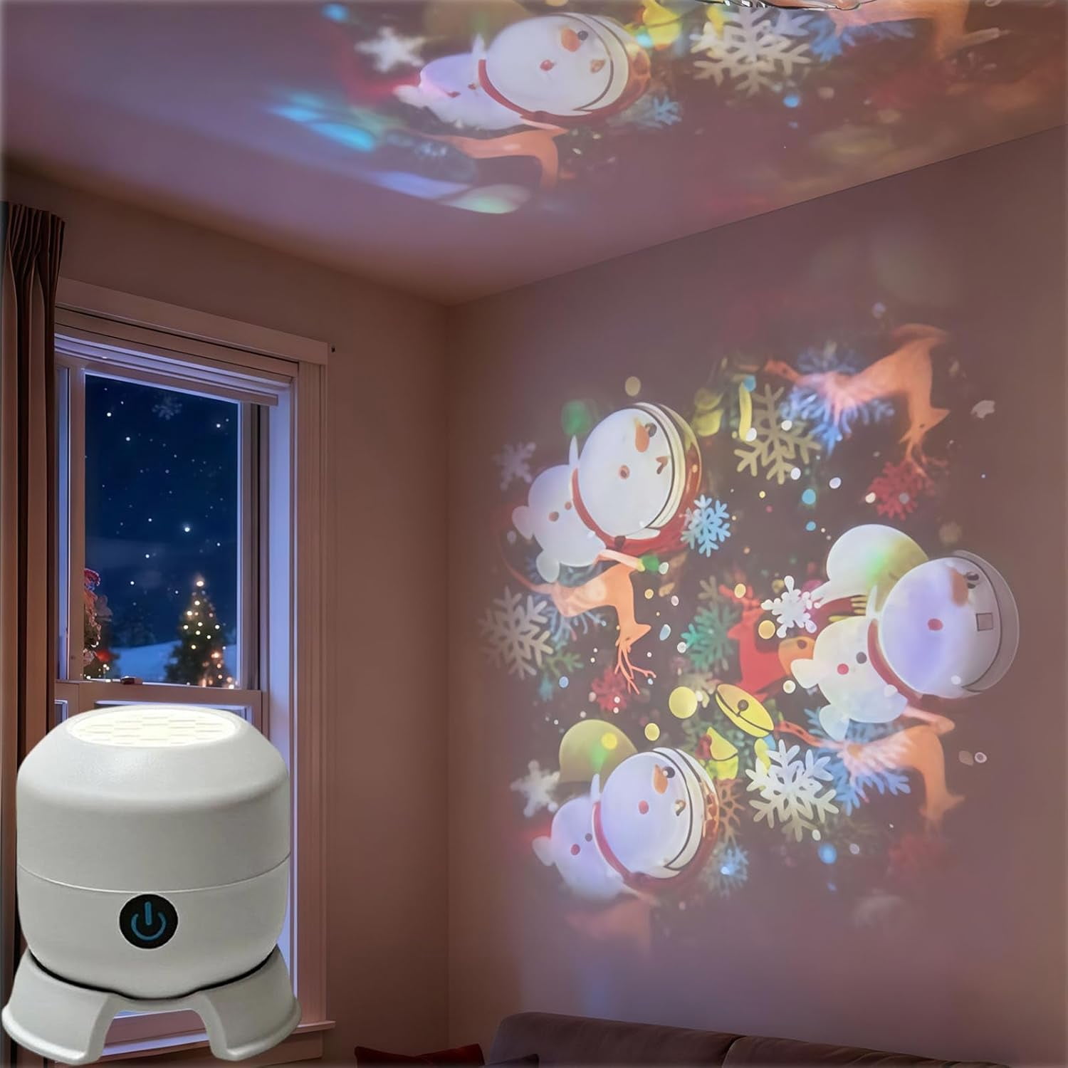 Dynamic Rotating LED Projector Light | Ocean Ripple Atmosphere Lamp with 16 Colors for Bedroom Ceiling, Living Room Relaxation & Aesthetic Room Decor