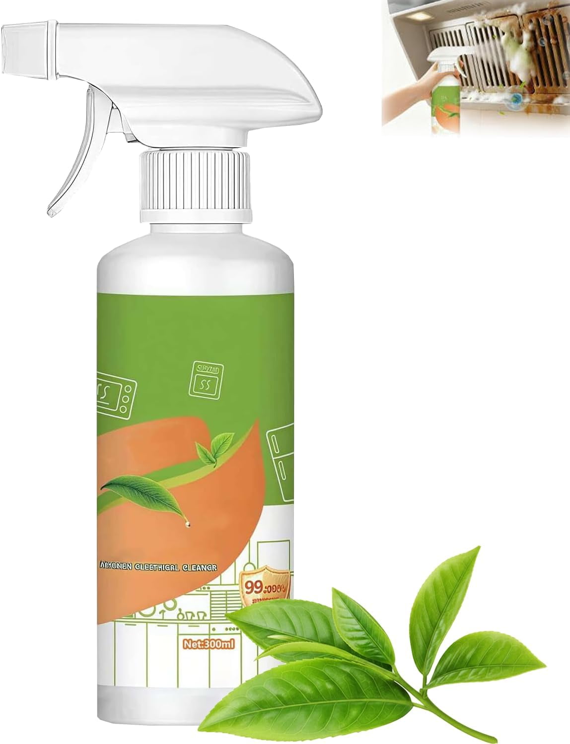 Electrolyzed Ion Kitchen Cleaner Spray | Multi-Purpose Powerful Household & Kitchen Fly Cleaning Spray for Oil Stains, Natural Enzyme Formula for Hold, Oven, Stove