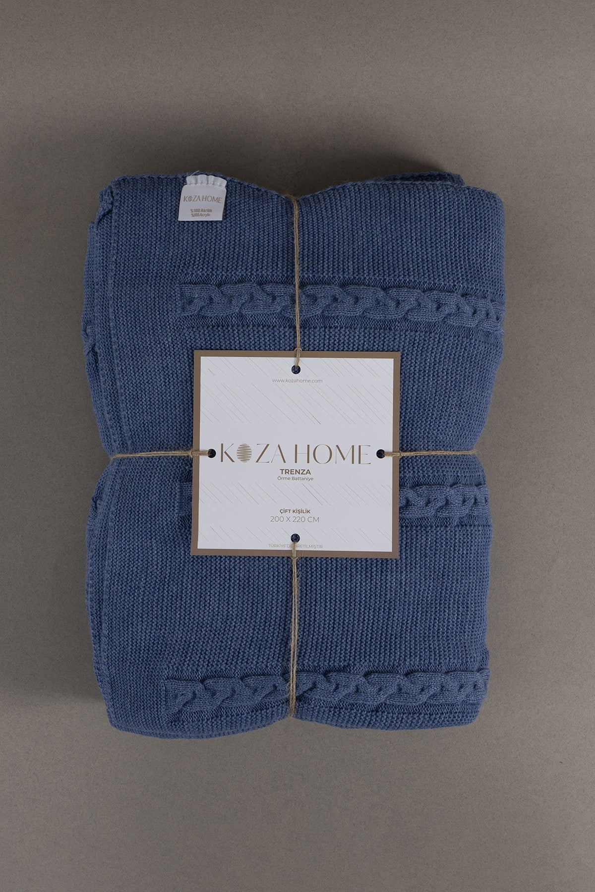 Koza Home Trenza Indigo Double Blanket 200x220 15040 Double