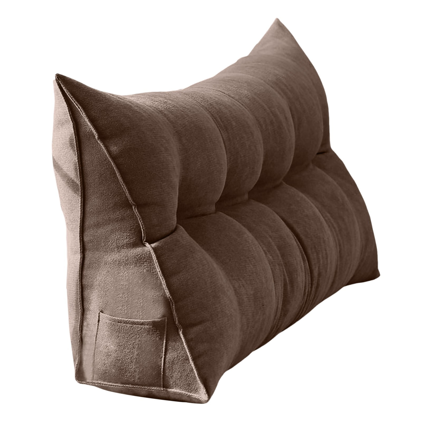 Korean Velvet Material Large Soft Comfortable Backrest Headboard Cushion Pillow Ideal For Reading Resting In Twin Bed, Ergonomic Design With Side Storage Bags And Metal Zipper For