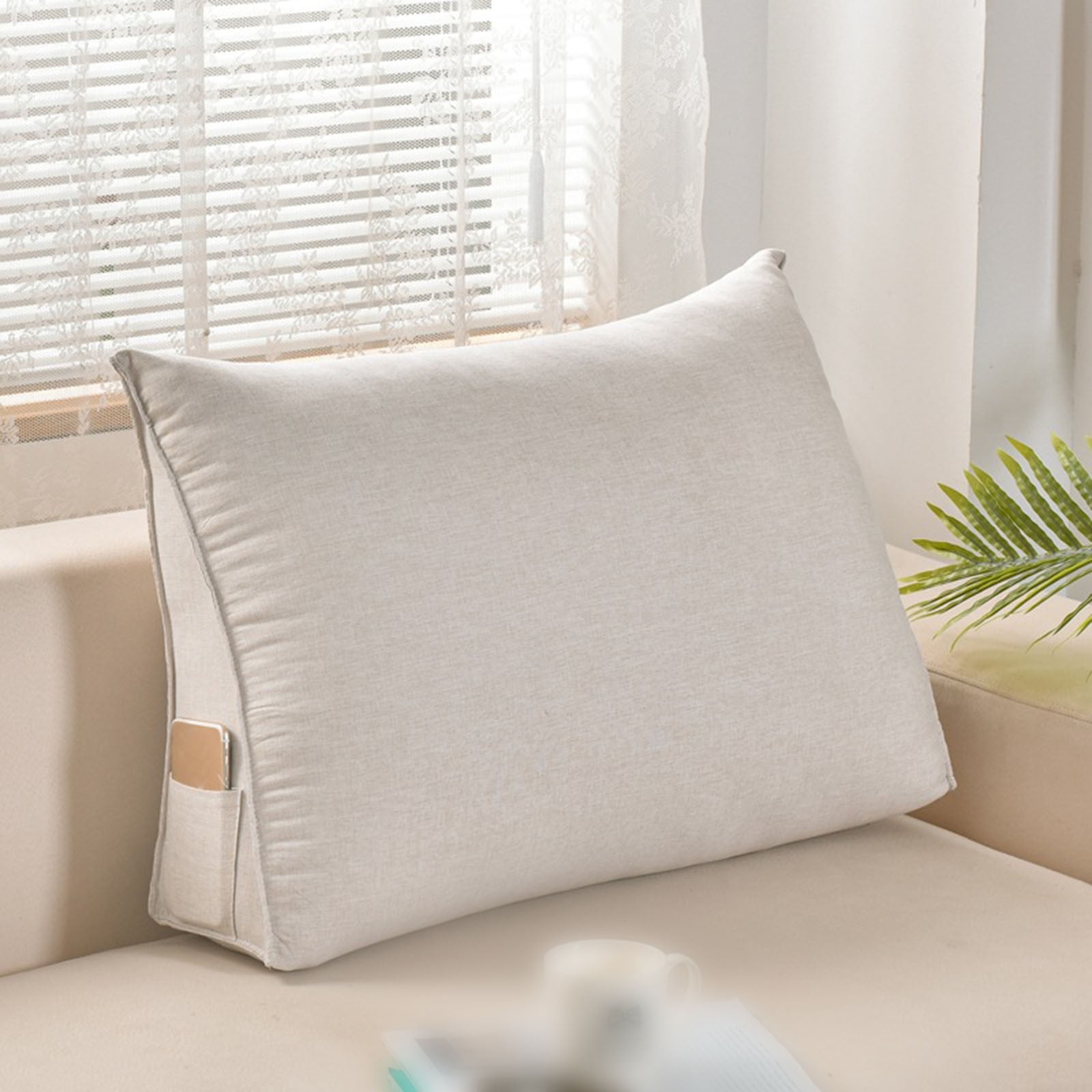 Lolynie Reading Pillow For Bed, Backrest Support, Removable Cover, Comfortable For Sitting Up, Twin Size, Dorm Room Essential