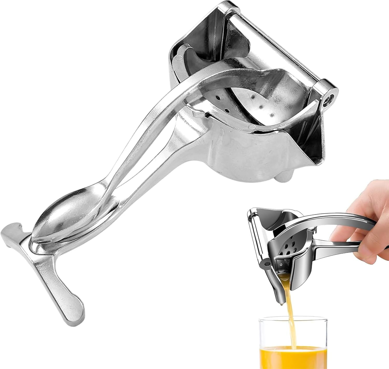 Manual Lemon Juicer | 2026 Upgraded Aluminum Alloy Fresh Fruit Juice Extractor, Hand Press Juicer with Ergonomic Grip for Citrus Lime Orange