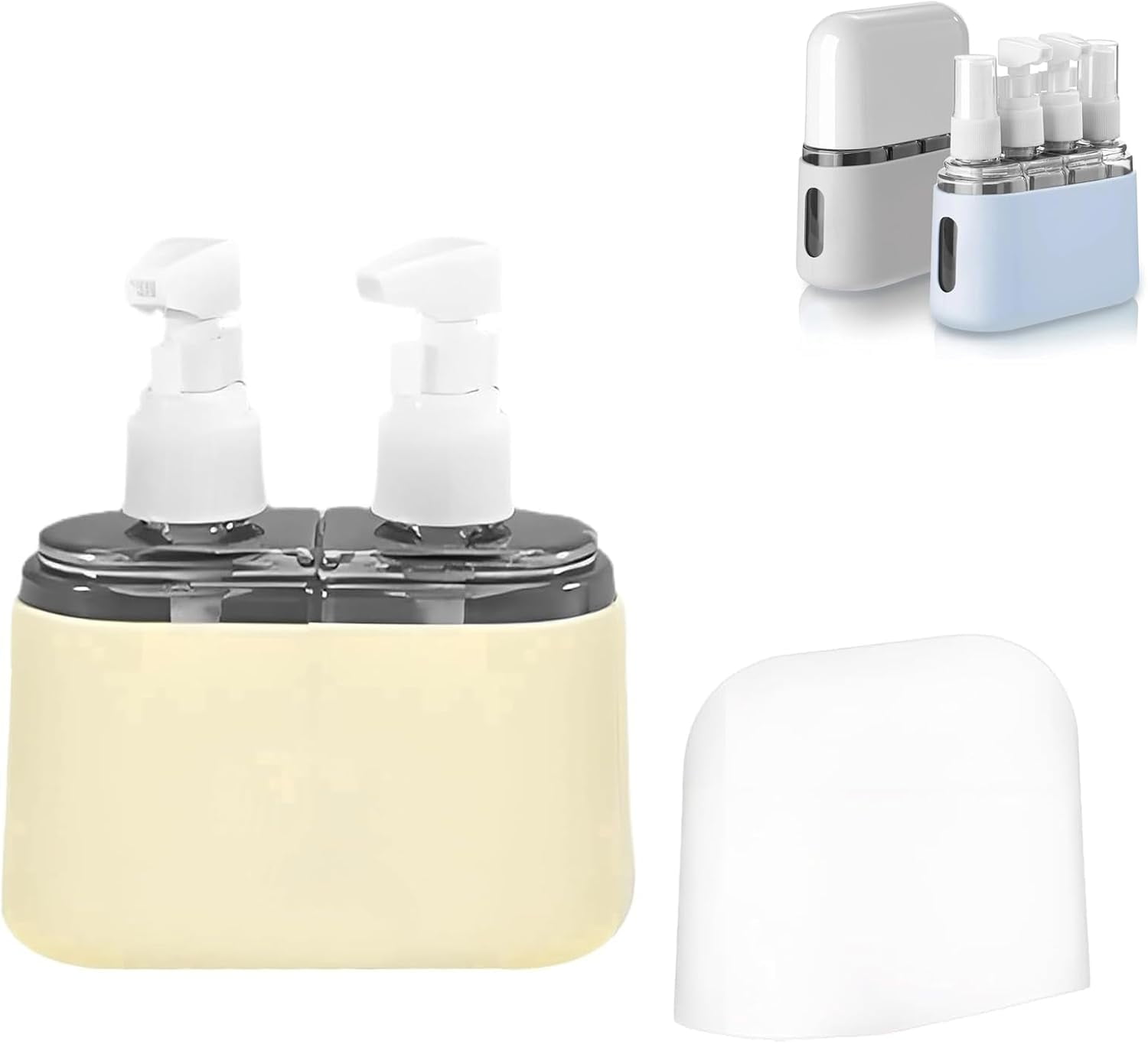 Mini Shampoo Dispenser Portable Travel Bottle Set | Leak Proof Pump Bottles, Reusable Travel Size Containers for Toiletries