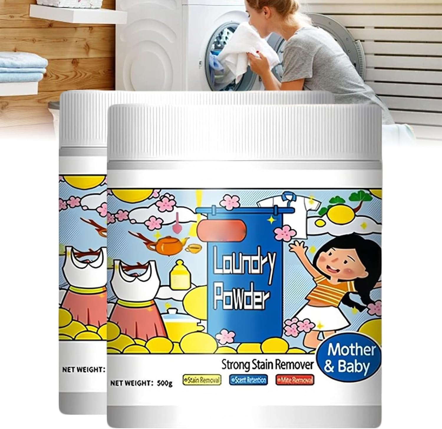 Oxygen Laundry Powder 500g | Hyper Concentrated Stain Remover for Clothes, Safe on Everyday Fabrics to Remove Milk, Sweat, Oil & Fruit Stains