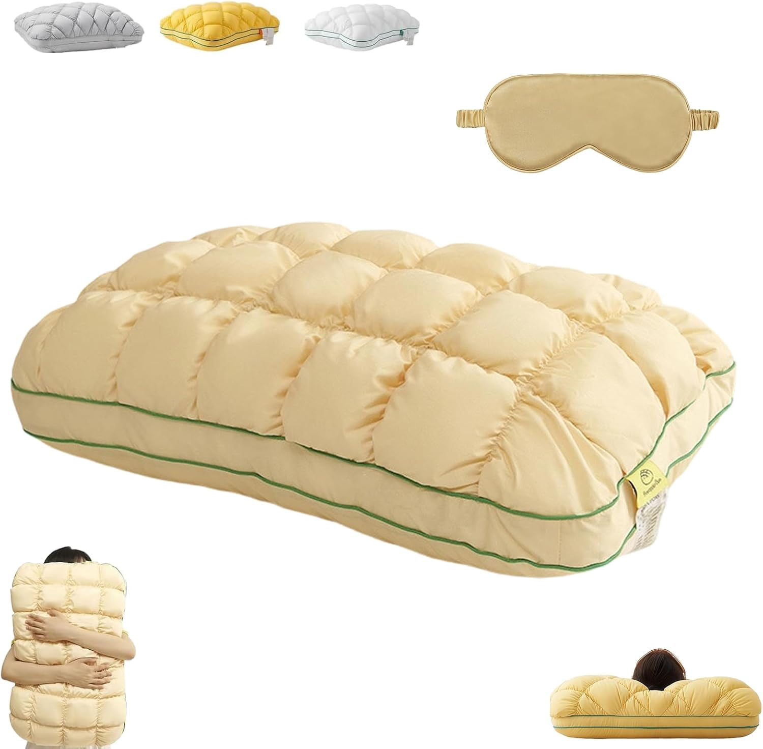 Pineapple Cloud-Like Pillow | Sleep Cloud Pillow with Balanced Softness & Support for Side & Back Sleepers, Machine Washable