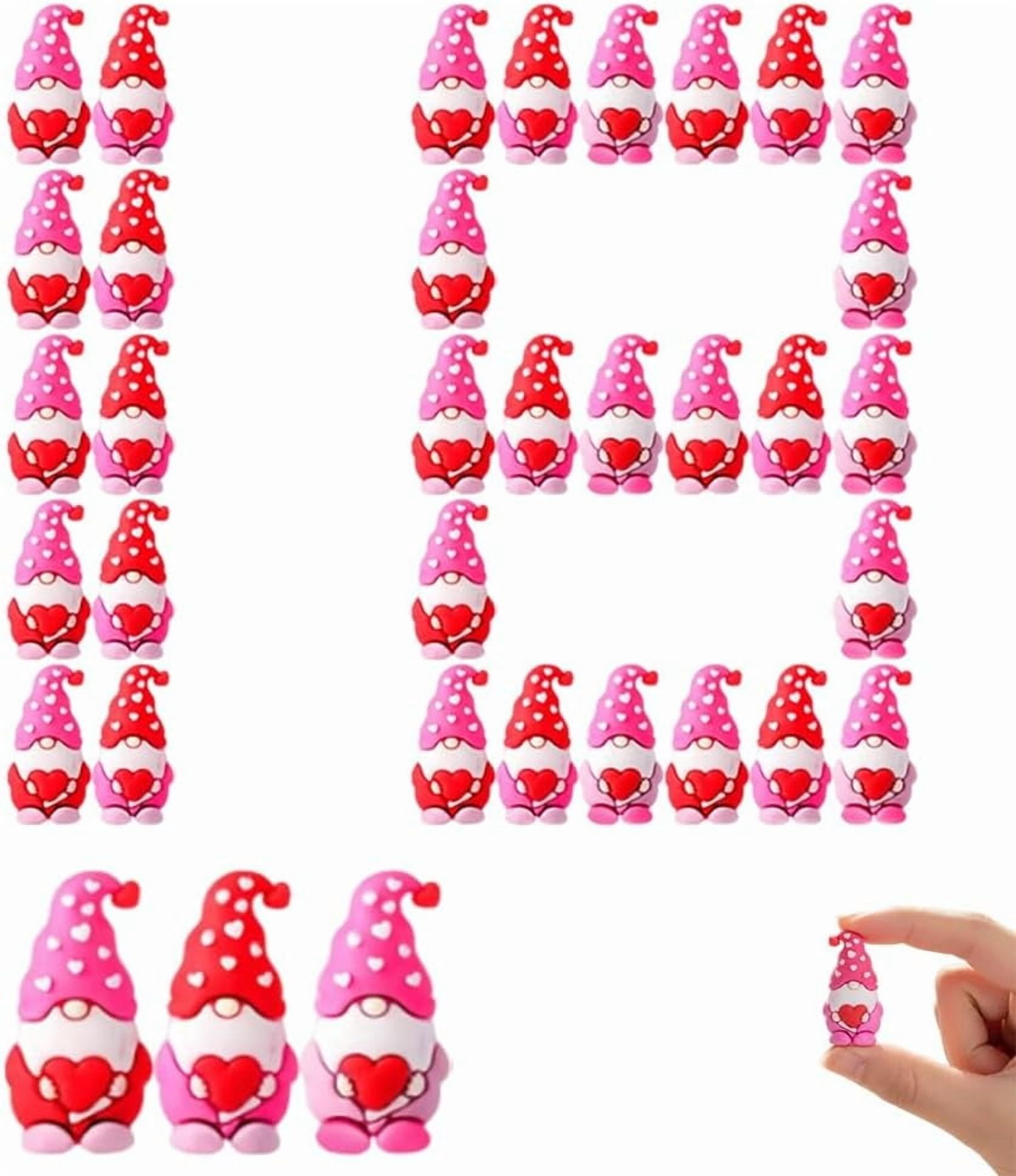 Rubber Mini Gnomes Figurines | Valentine‘s Day Heart Gnomes for Gift, Hide & Seek Decor & Tabletop Display