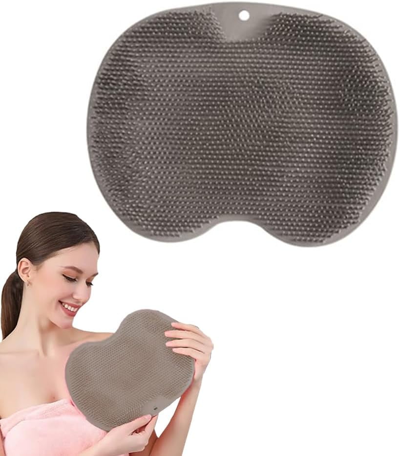 Shower Foot & Back Scrubber Massage Pad | Wall Mounted Non-Slip Foot Cleaning & Massage Pad with Suction Cups, 9.8×11.8 in