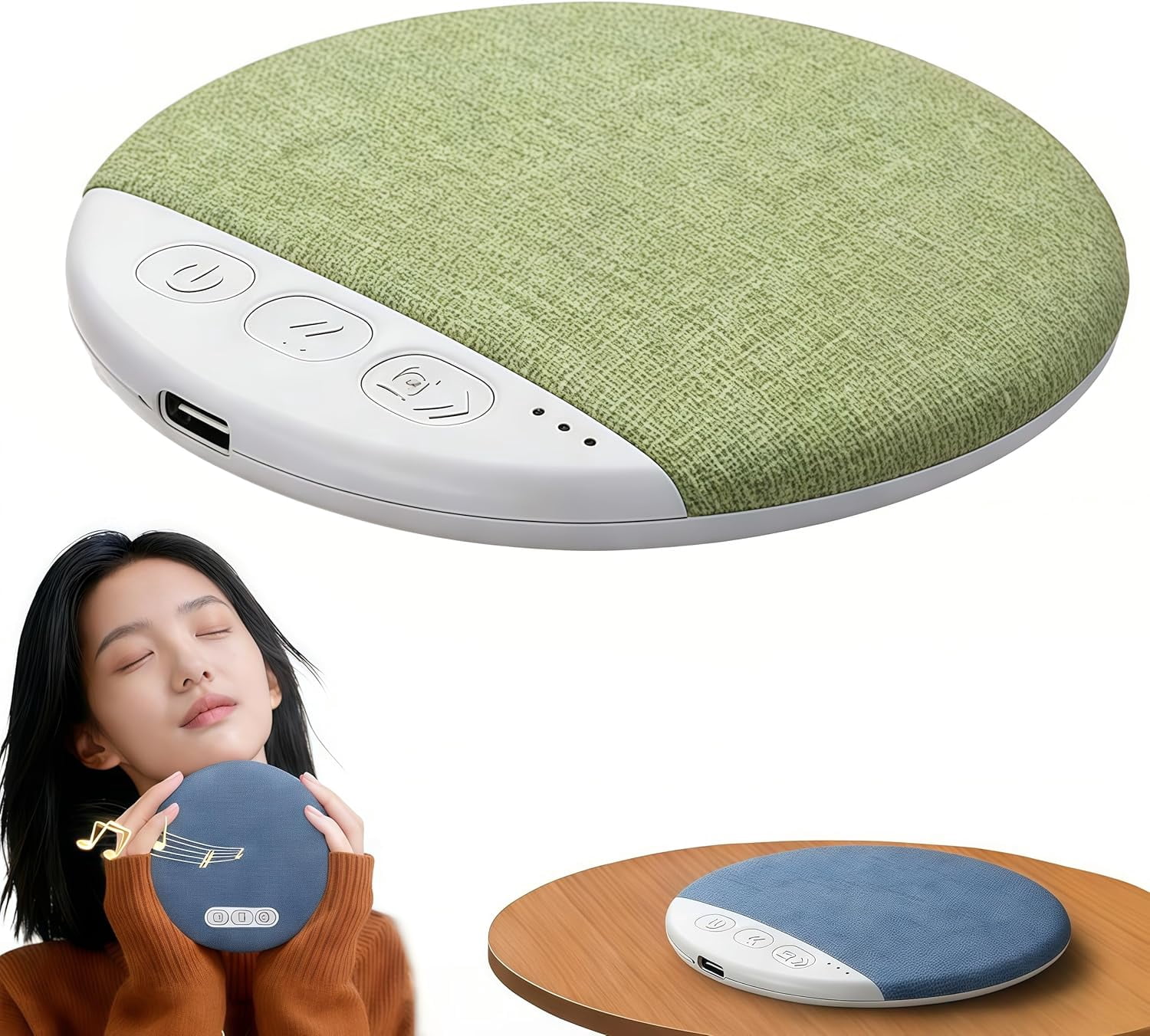 Sleep Pillow Speaker | Bluetooth Wireless Sleep Aid with White Noise Timer & Stereo Bass, Private Sleep Headphones for Adults & Kids