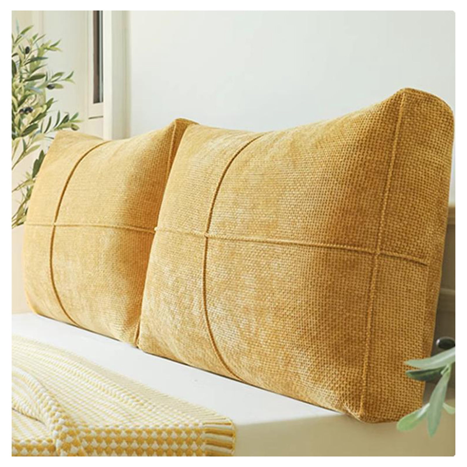 Sofa Back Cushion Wedge Pillow,Large Back Lumbar Support Reading Pillow,Soft Back Support Bolster Backrest with Removable Cover for Daybed Bed Sofa Tatami