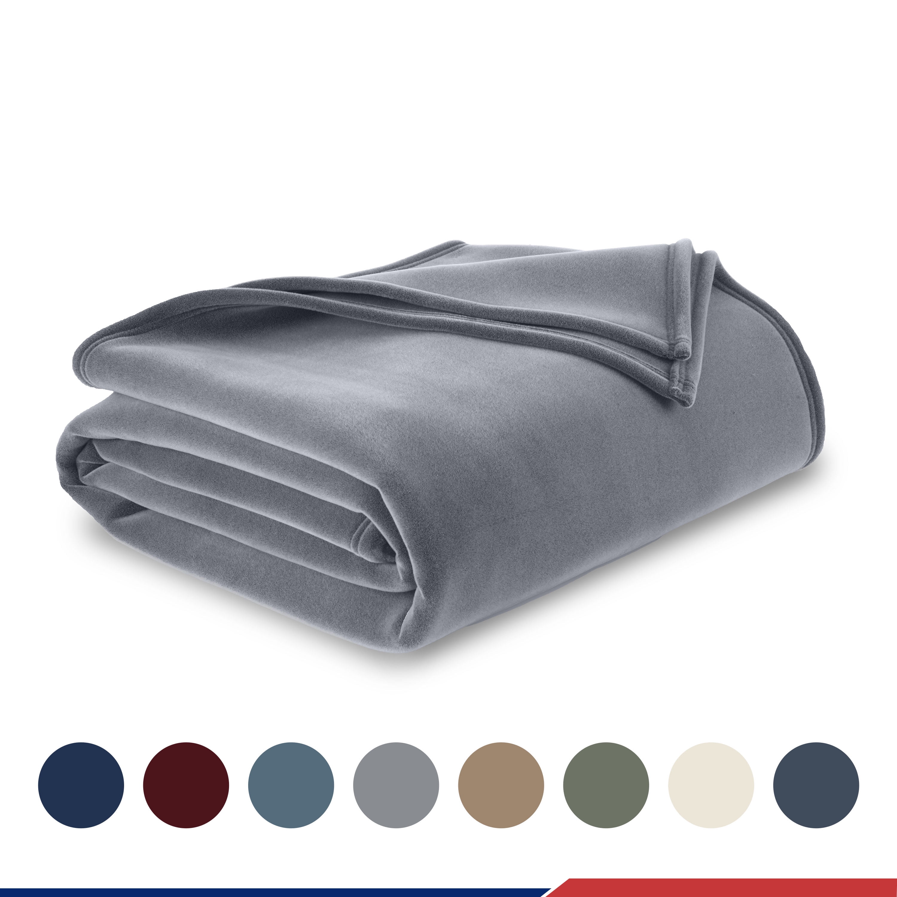 Soft All-Season Fleece Throw Blanket – Cozy Layering Bed Blanket – Full/Queen Size – Grey