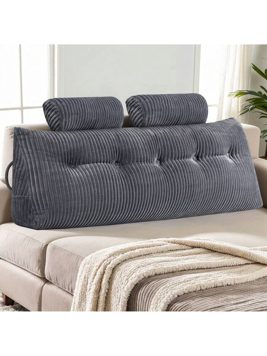 Versatile Triangular Bed Rest Pillow | Reading & Backrest Support With Removable Cover | Comfortable Bolster For Positioning And Relaxation Headboard Wedge Pillow