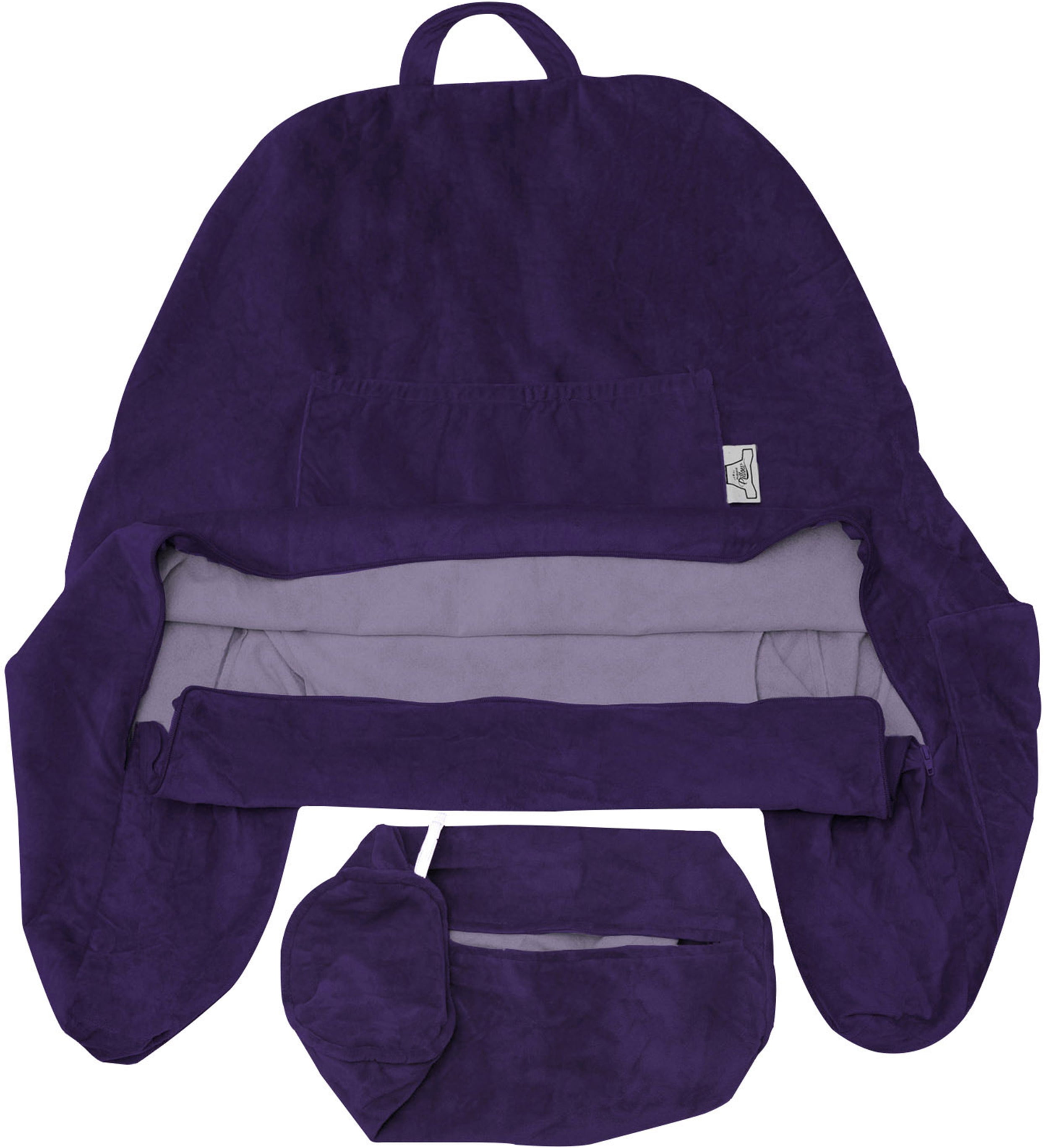 XXL Husband Pillow Cover Microfiber - Soft Easy-Care Fabric Designed to Relax & Soothe - Back & Side Pockets - Hidden Zipper for Adjustable Fill - A Perfect Fit for Your Favorite Pillow, Dark Purple
