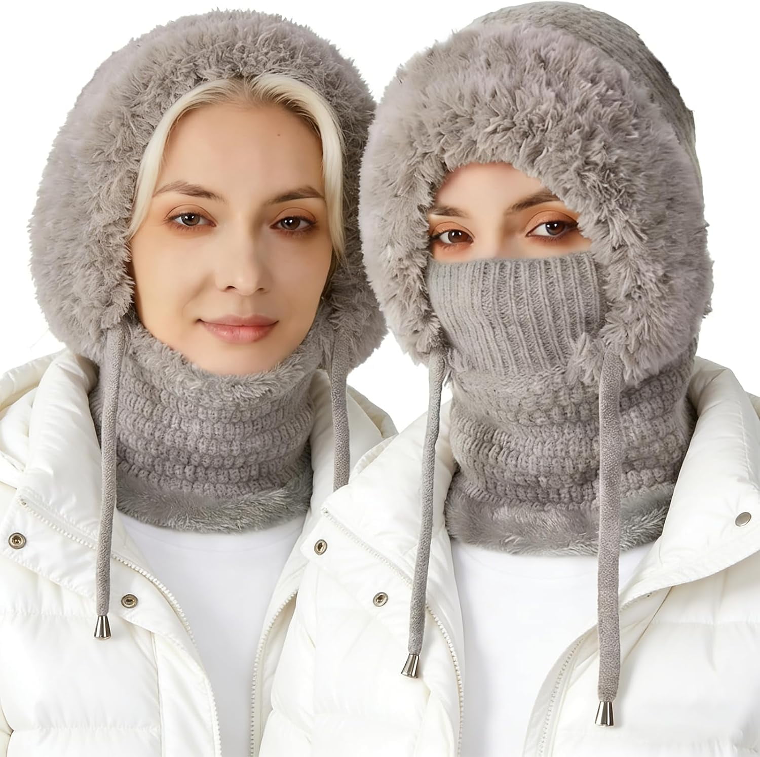 3 in 1 Beanie Hat with Scarf and Mask | 2026 New Women's Outdoors Windproof Scarf Hat & Balaclava