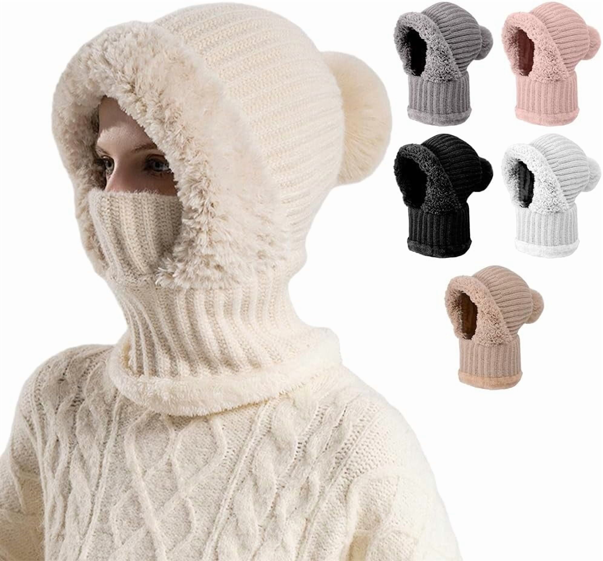 3 in 1 Cold Resistant Beanie Hat | New Women‘s Knitted Balaclava Hat with Wind-Resistant Scarf for Autumn and Winter