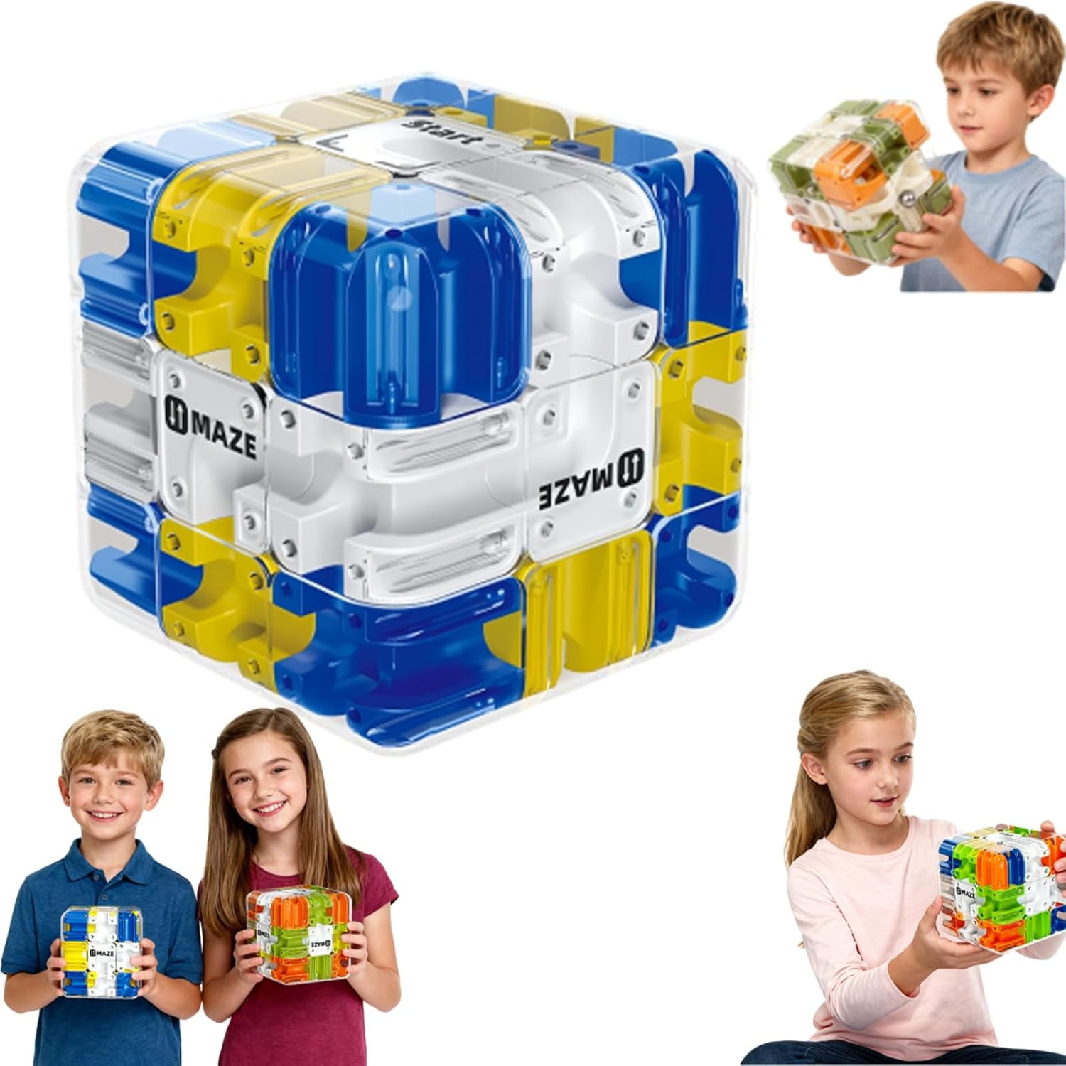 3D Rolling Ball Maze Cube | Large Labyrinth 3D Puzzle Maze Cube, Engaging Brain Teaser & Focus Game Gift for Adults and Teens